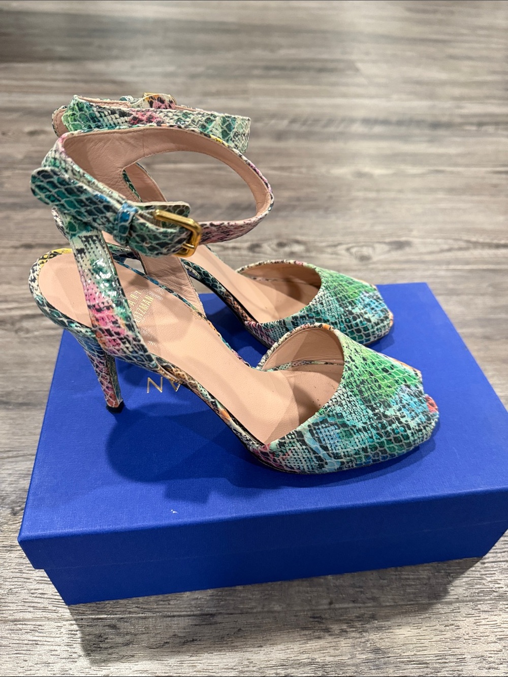 Stuart Weitzman Multicolored Snake Skin Pumps Size 9 Women’s Shoes Sandals - Picture 5 of 14
